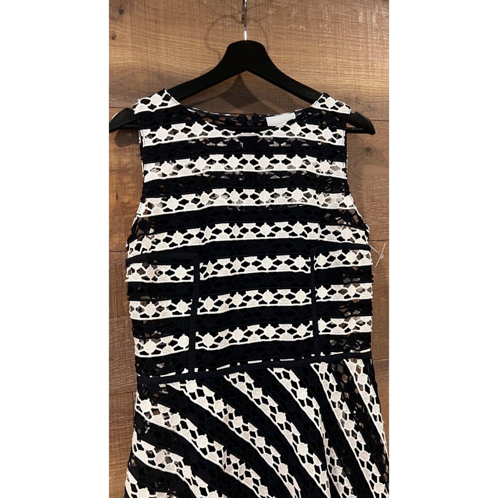 Akris punto Striped Guipure Lace Maxi Dress size 8 - Picture 5 of 13